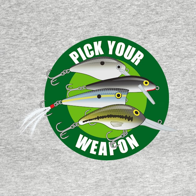 Pick Your Weapon Fishing Lures - Green on Green by BlueSkyTheory